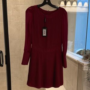 Emporio Armani Deep Red Long Sleeve Dress